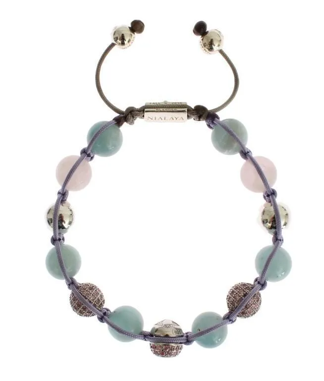 CZ Amethyst Aquamarine 925 Silver Bracelet