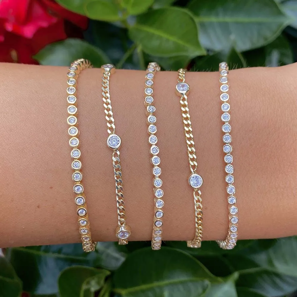 CZ Bezel Bracelet
