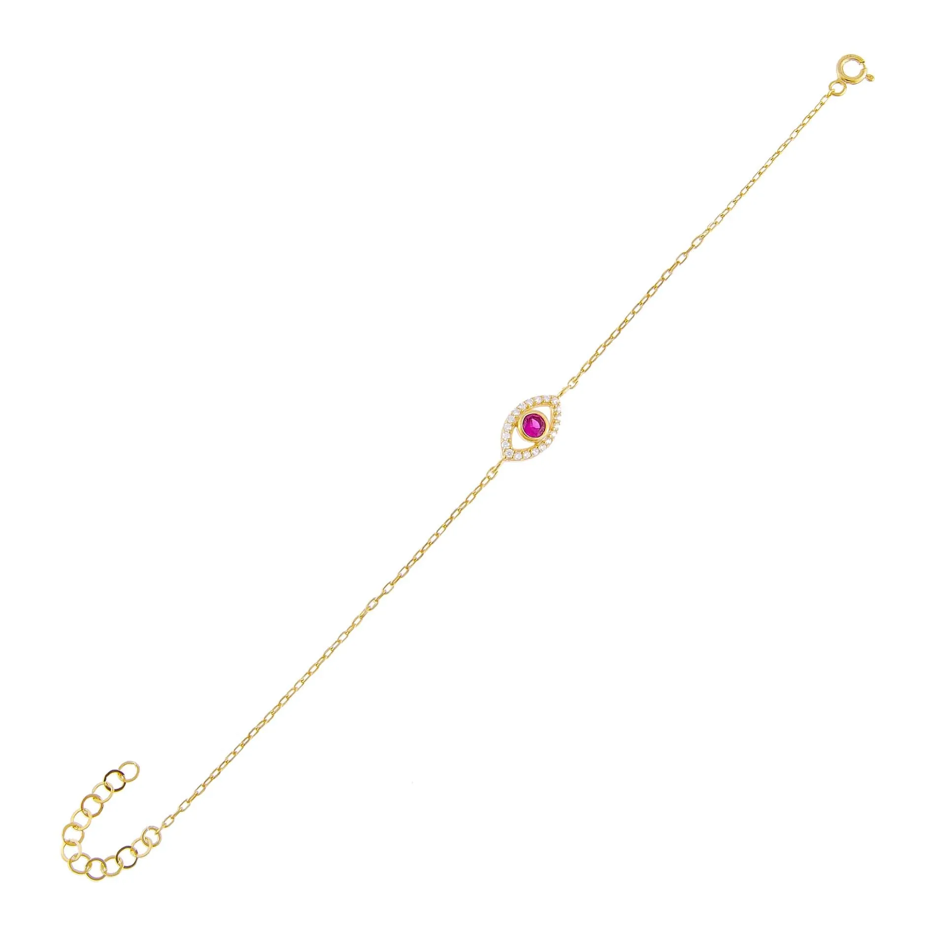 CZ Colored Evil Eye Bracelet