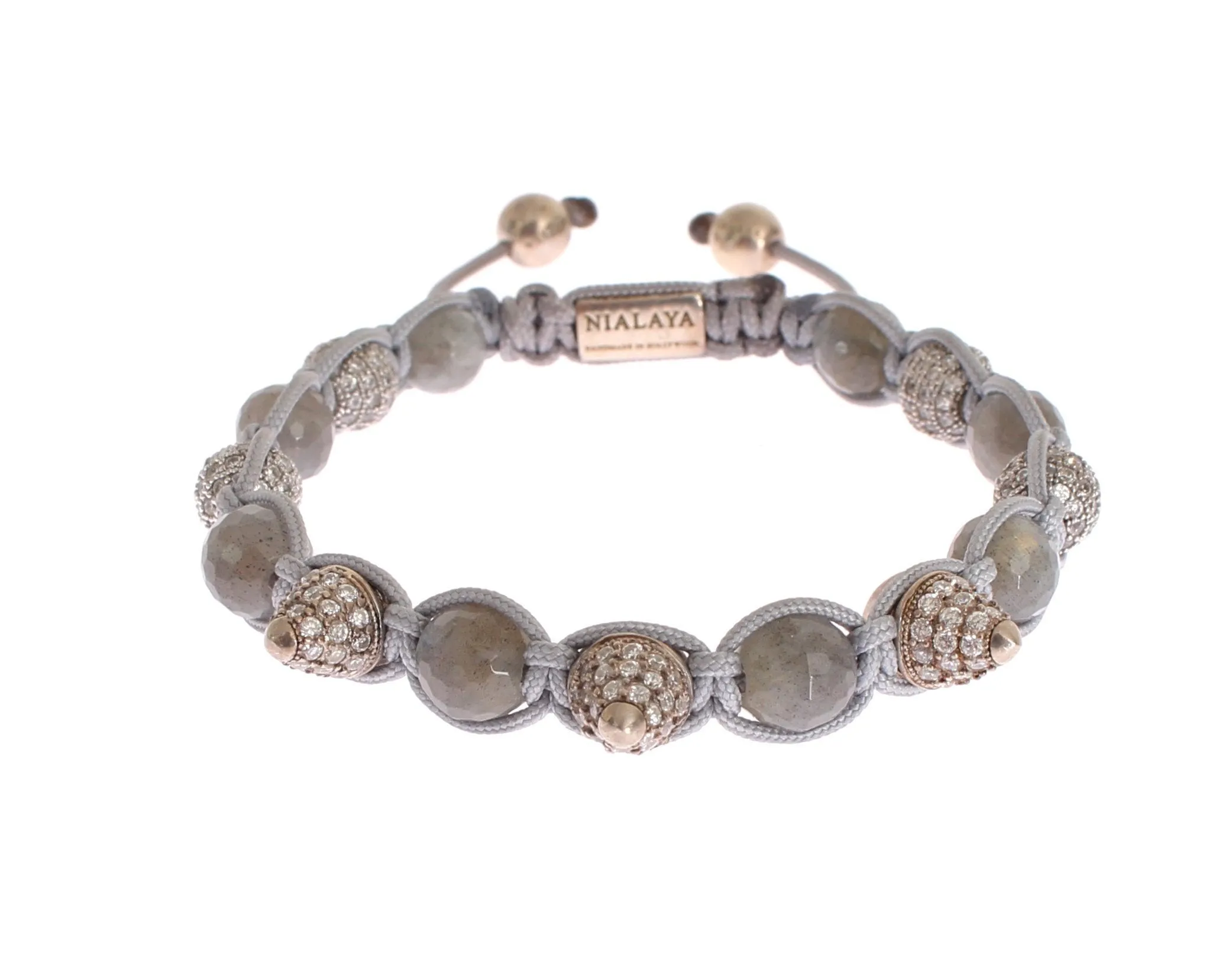 CZ Cone Labrodite 925 Silver Bracelet