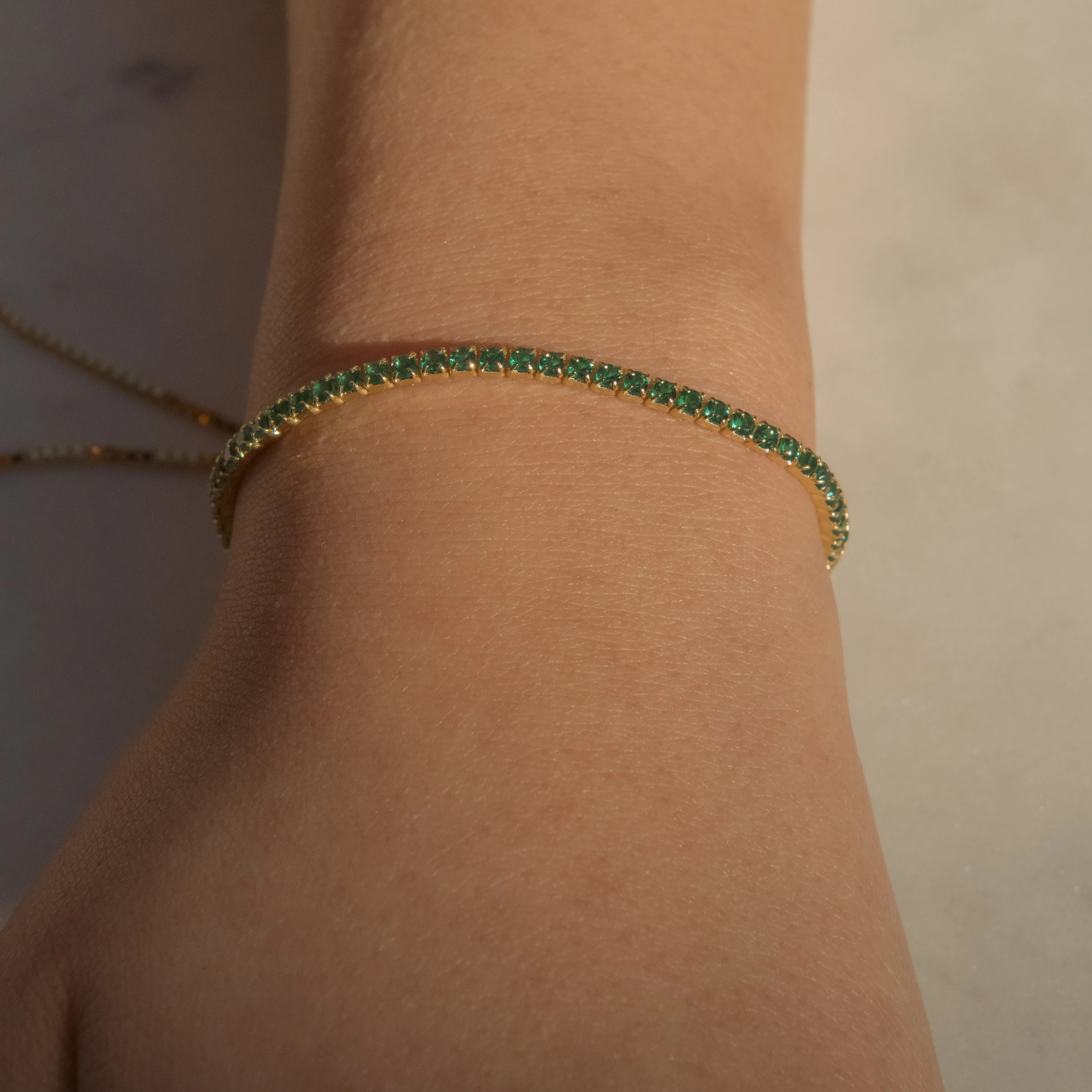 CZ Emerald Green Tennis Bracelet