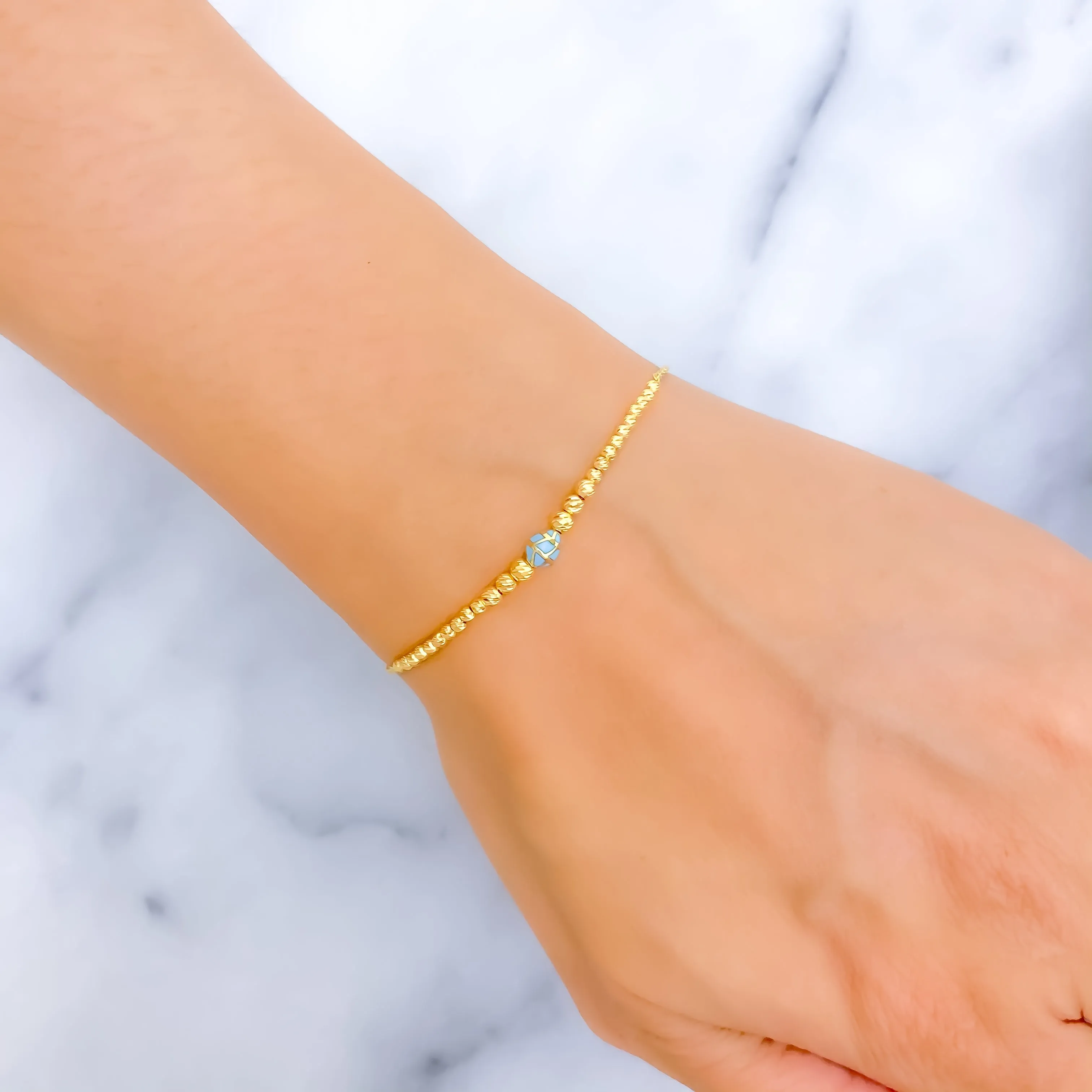 Dainty Colorful 21k Gold Bracelet