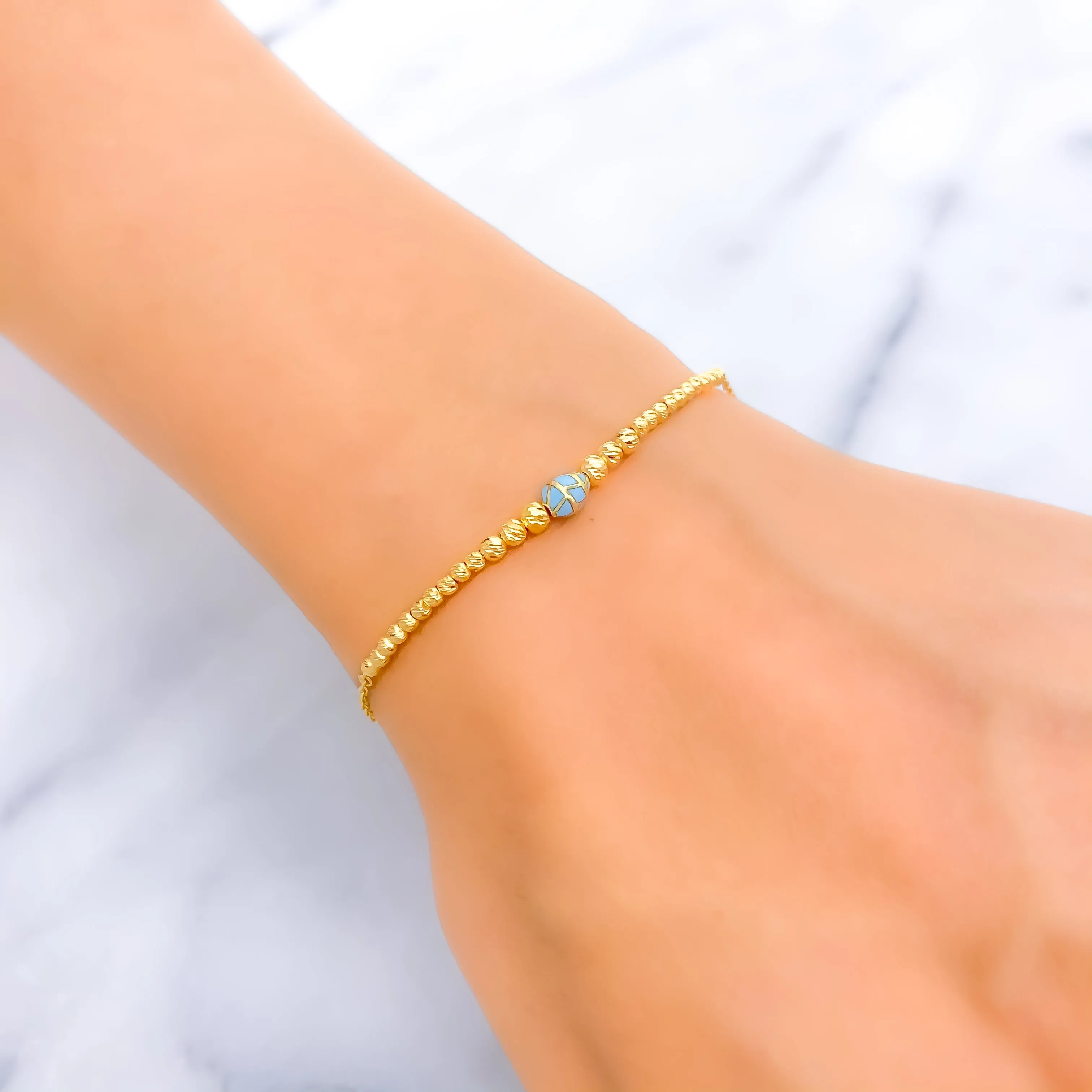 Dainty Colorful 21k Gold Bracelet