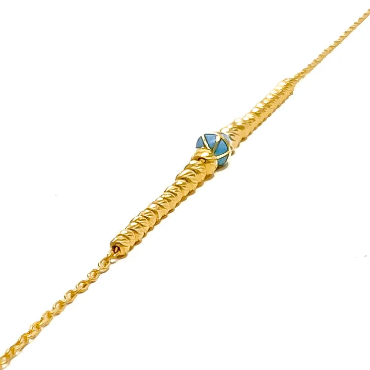 Dainty Colorful 21k Gold Bracelet
