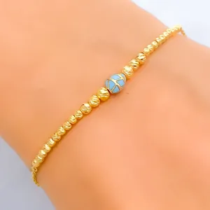 Dainty Colorful 21k Gold Bracelet