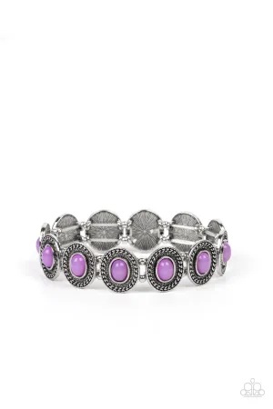Dainty Delight - Purple - Oval Bead Paparazzi Stretchy Bracelet