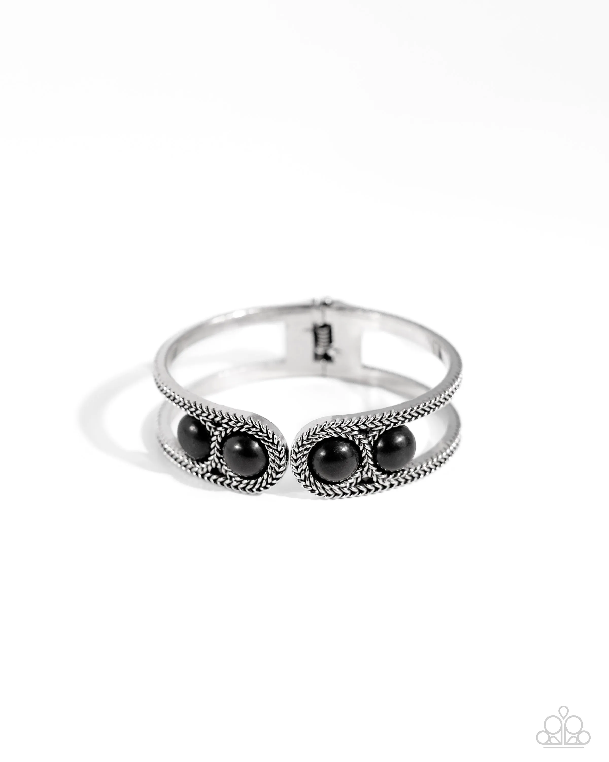 Desert Myth - Black - Stone Bead Paparazzi Hinge Bracelet