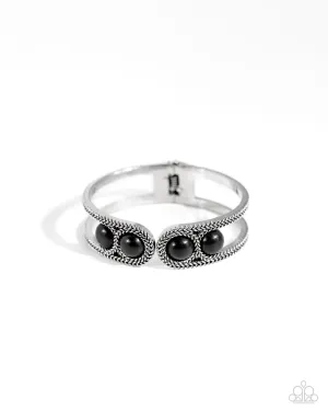 Desert Myth - Black - Stone Bead Paparazzi Hinge Bracelet