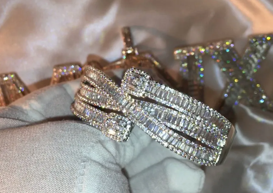 Diamond Bangle | Womens Bracelet | Baguette Bracelet | Bangle