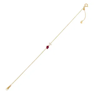 Diamond Heart X Teardrop Bracelet 14K