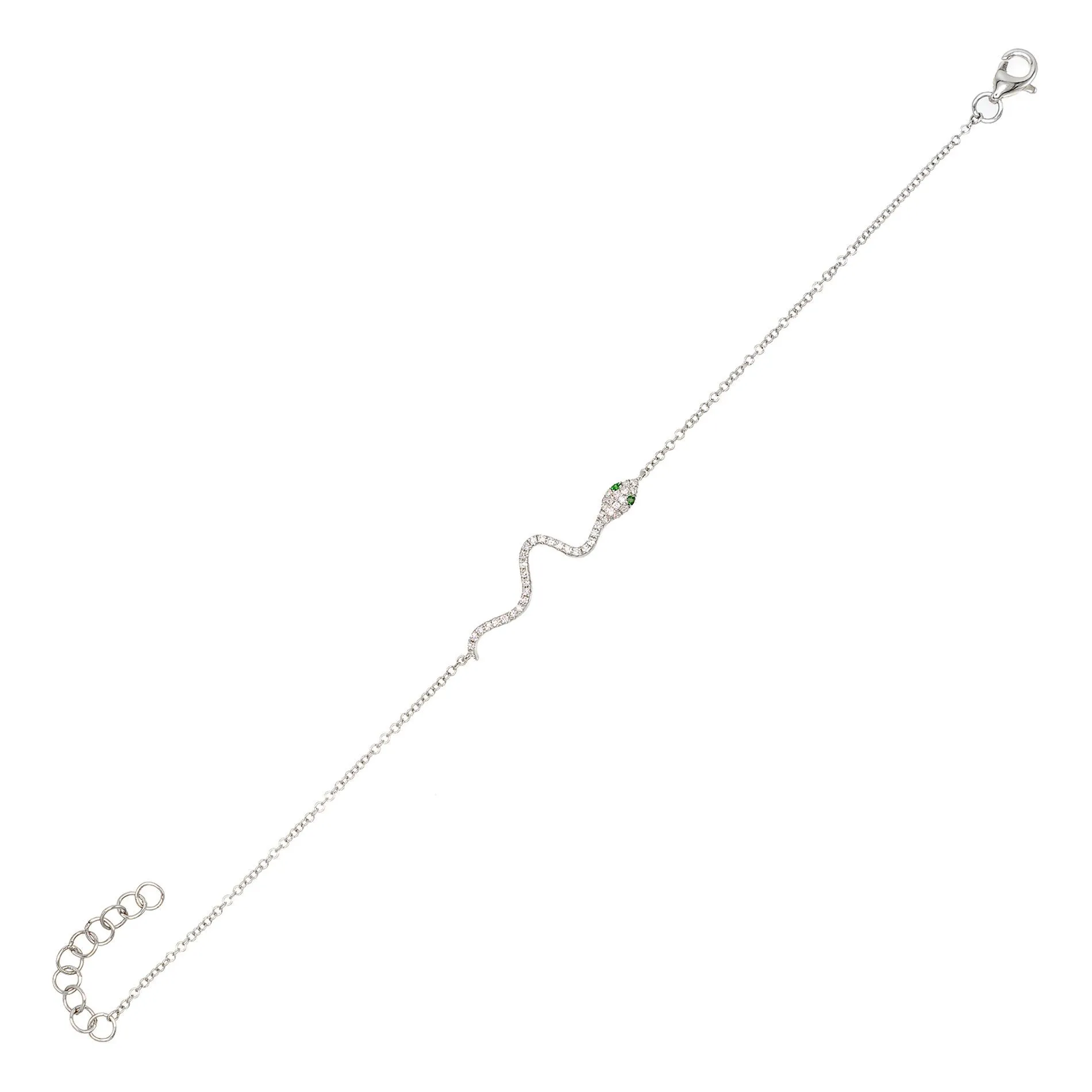 Diamond Snake Bracelet 14K