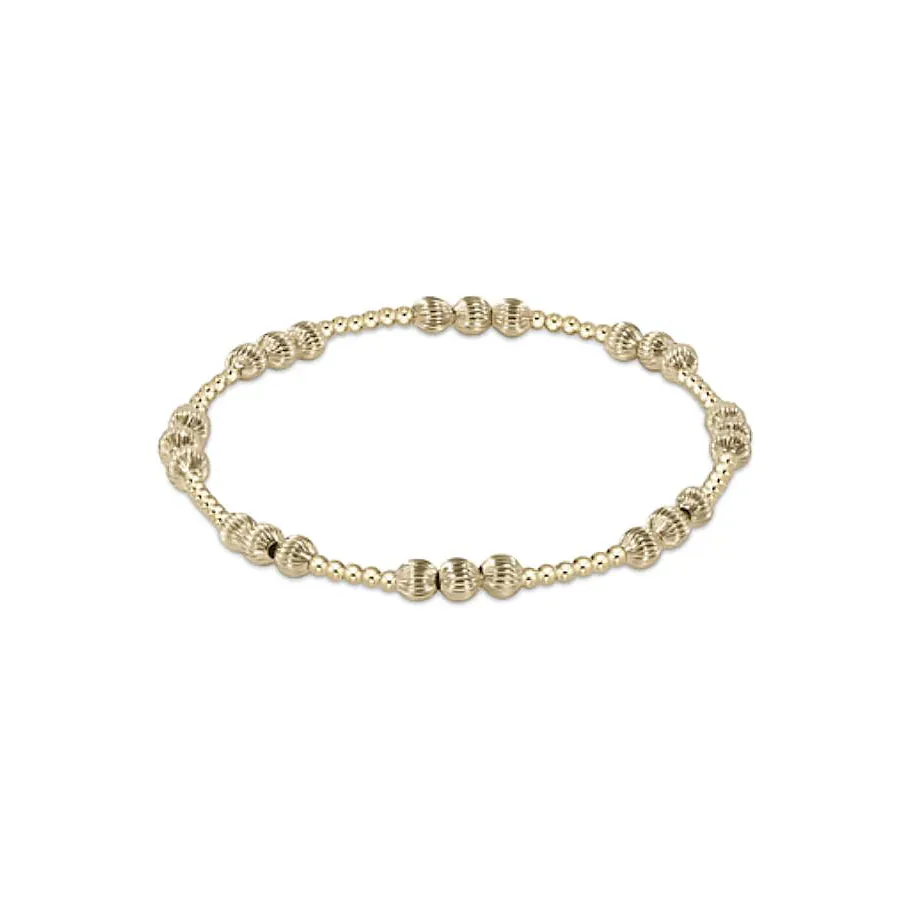 Dignity Joy Pattern 4mm Bead Bracelet - Gold