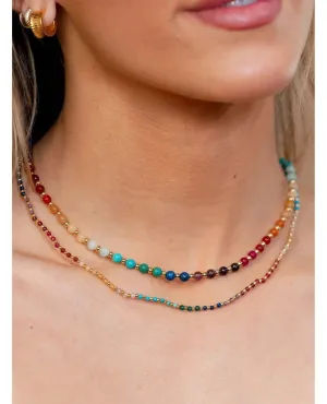 Divine Healer Beaded Healing 4mm Necklace With Gold Clasp