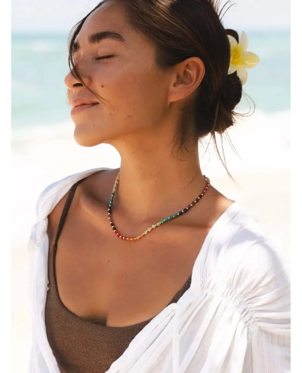 Divine Healer Beaded Healing 4mm Necklace With Gold Clasp