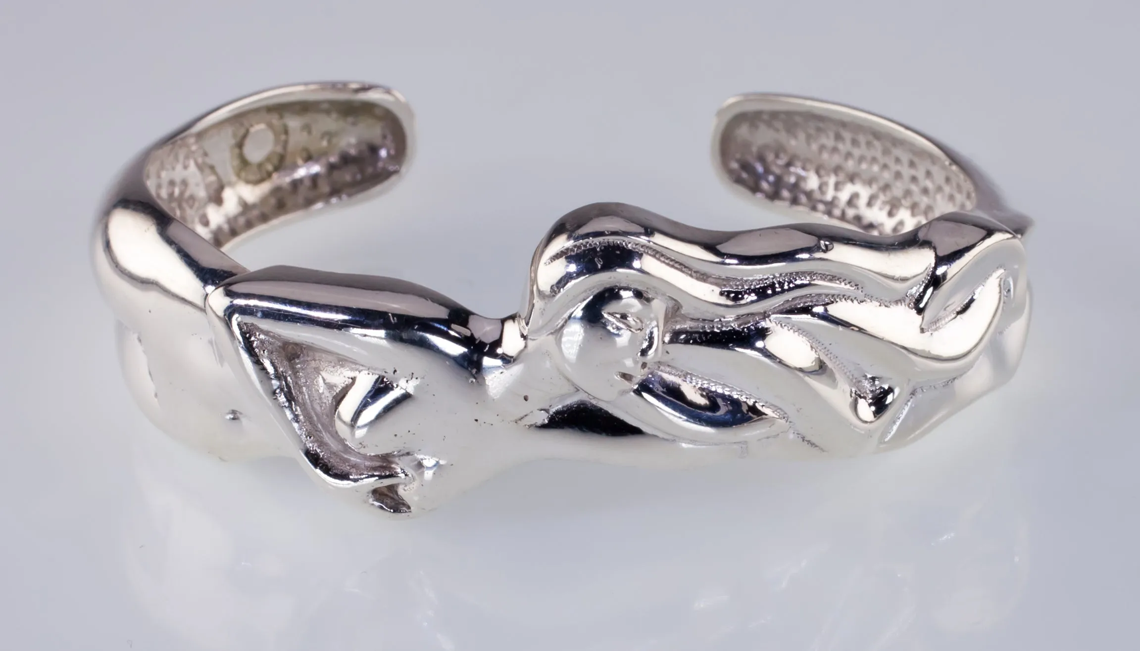 D'Molina Taxco Mexico Sterling Silver Nude Women Cuff Bracelet