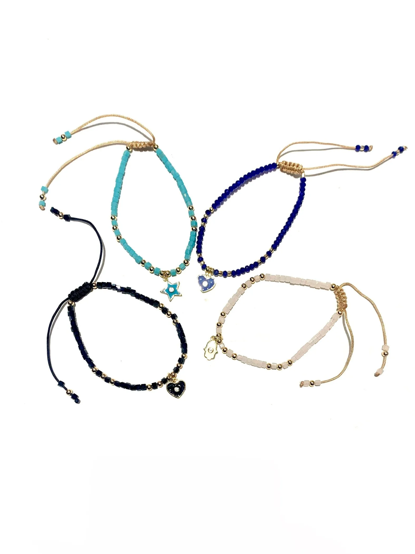 E-HC DESIGNS- Mini Crystal Bracelet With Pendant (More Colors and Pendants Available)