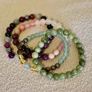 Earthy Gemstone Bracelet Set – Balance & Beauty