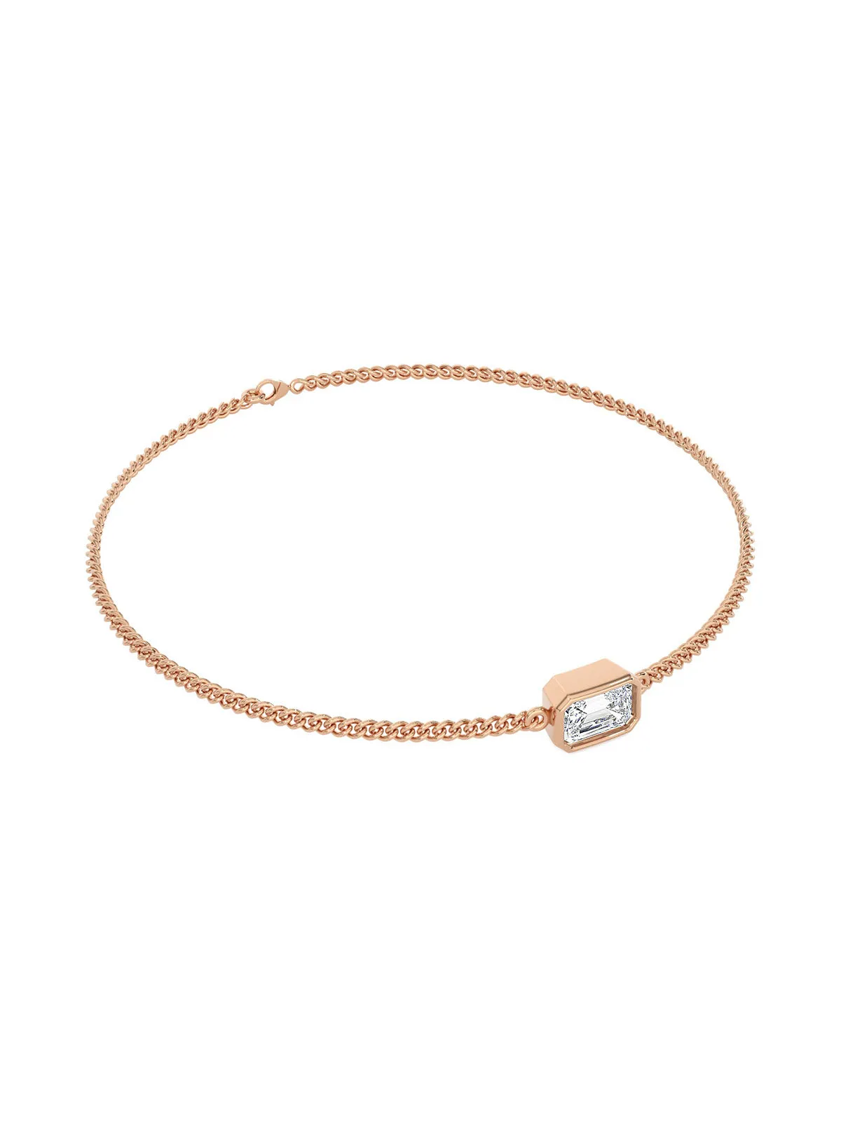 East/West Emerald Unisex Chain Bracelet