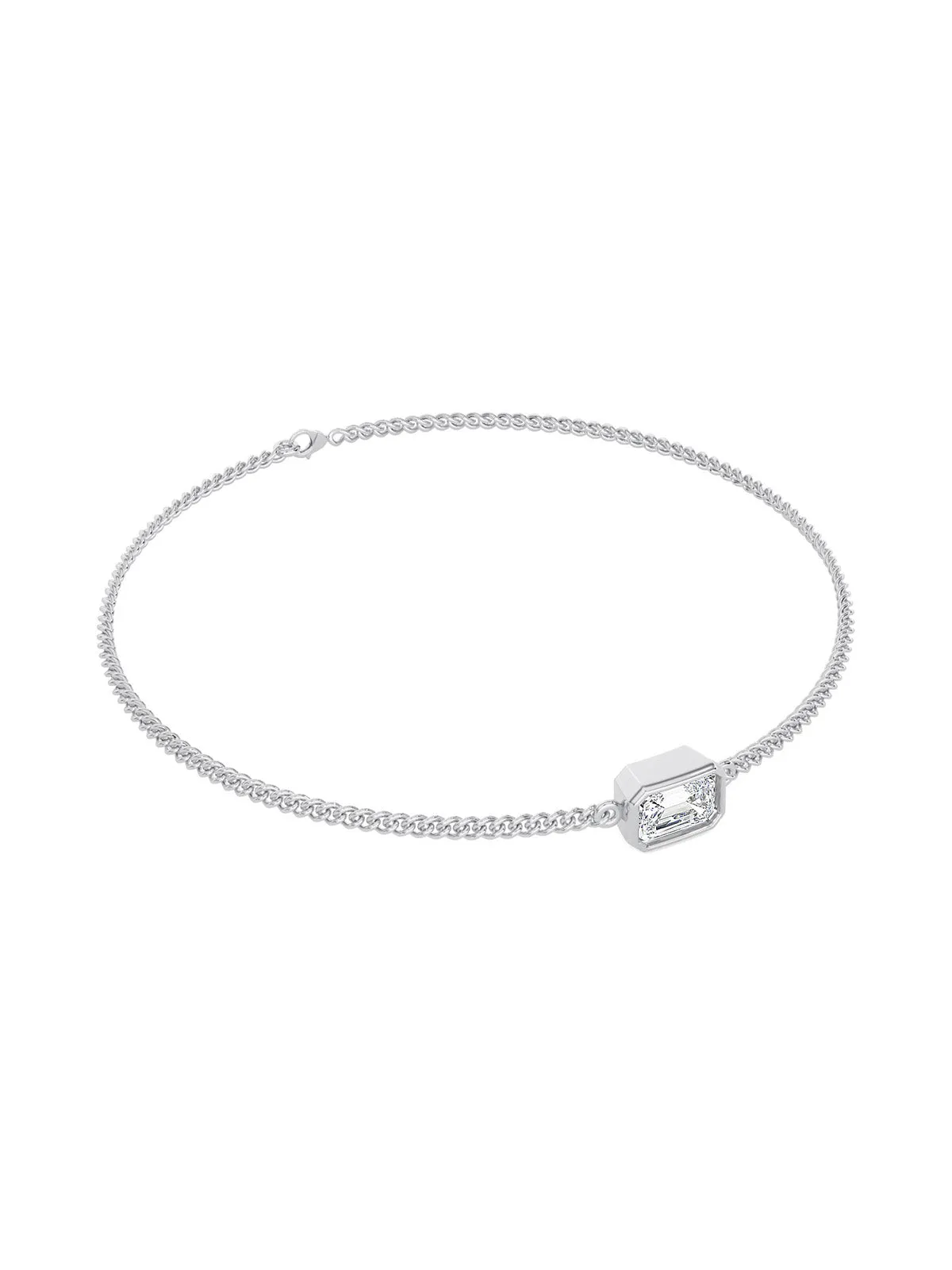 East/West Emerald Unisex Chain Bracelet