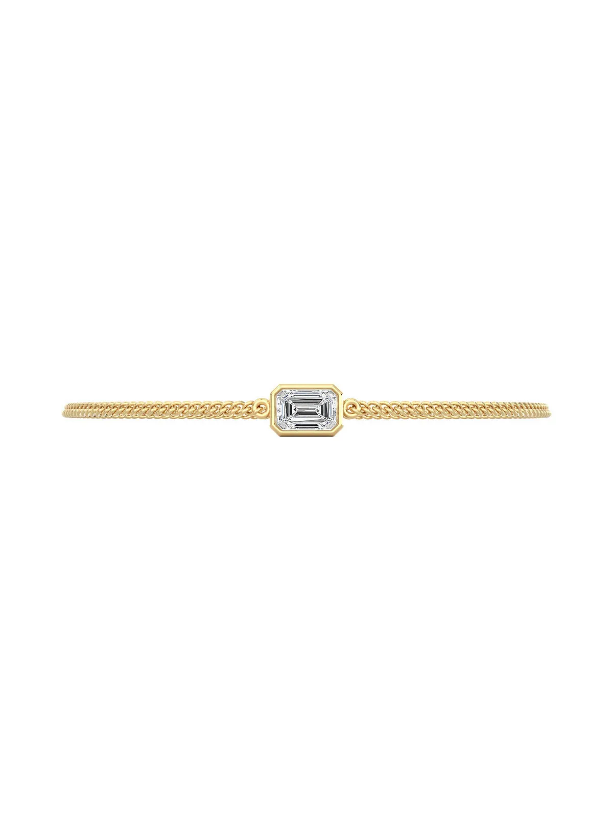 East/West Emerald Unisex Chain Bracelet