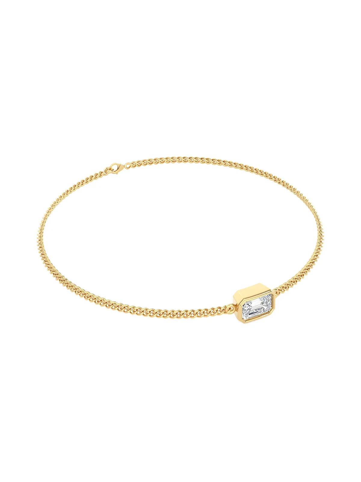 East/West Emerald Unisex Chain Bracelet