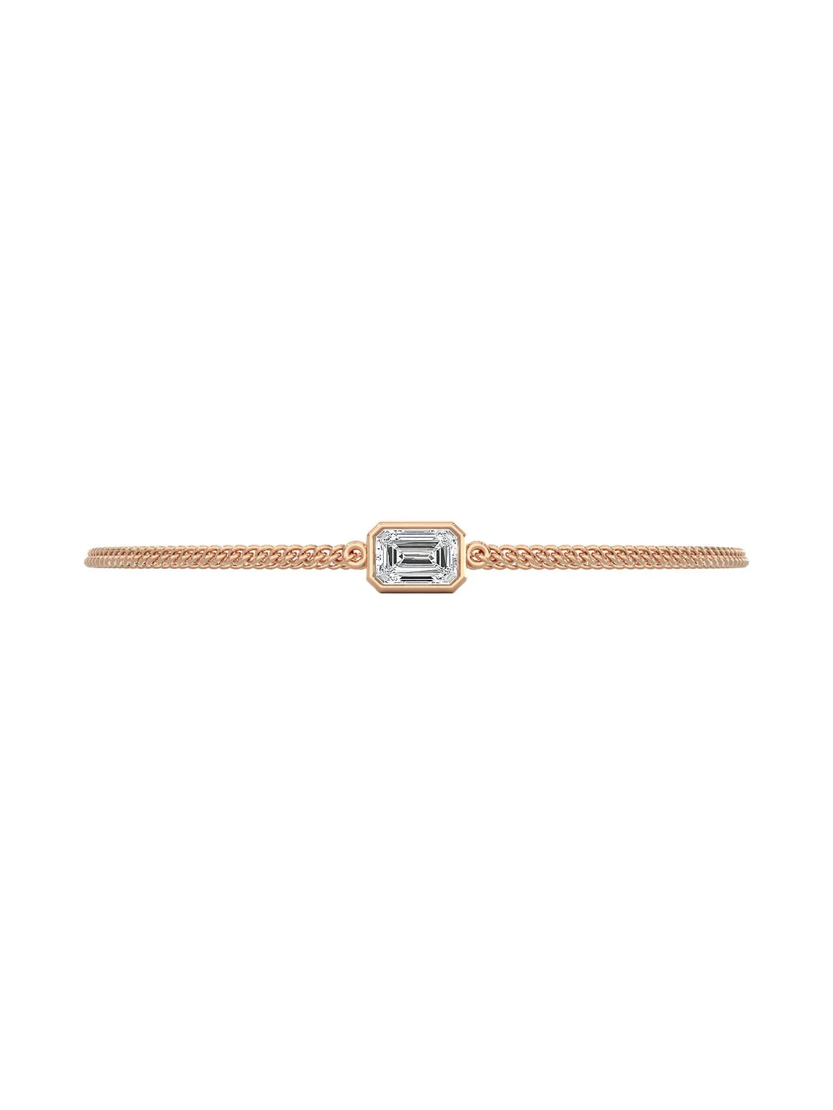 East/West Emerald Unisex Chain Bracelet