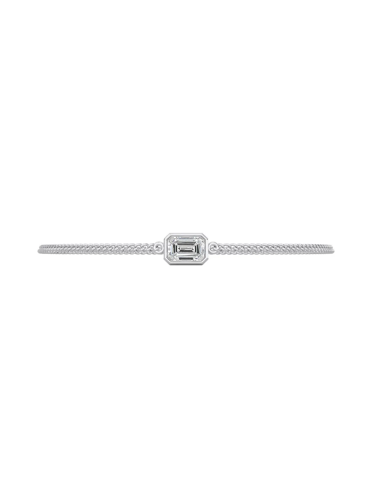 East/West Emerald Unisex Chain Bracelet