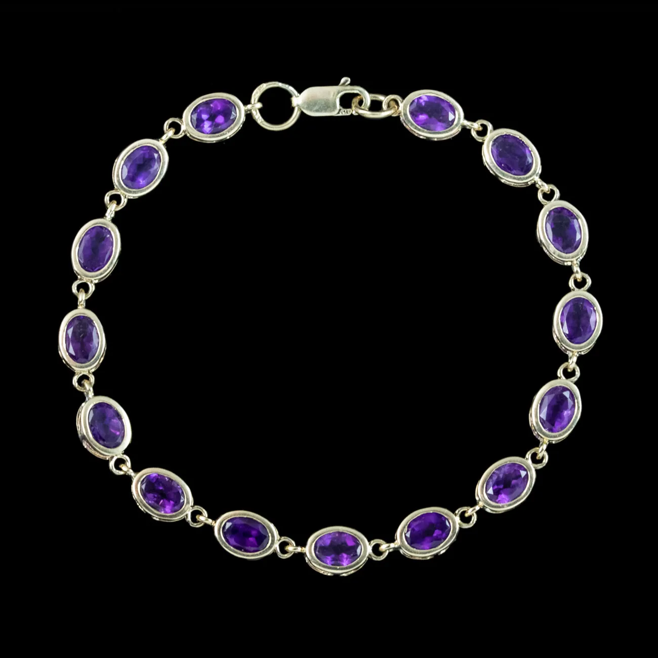 Edwardian Style Amethyst Bracelet 9ct Gold