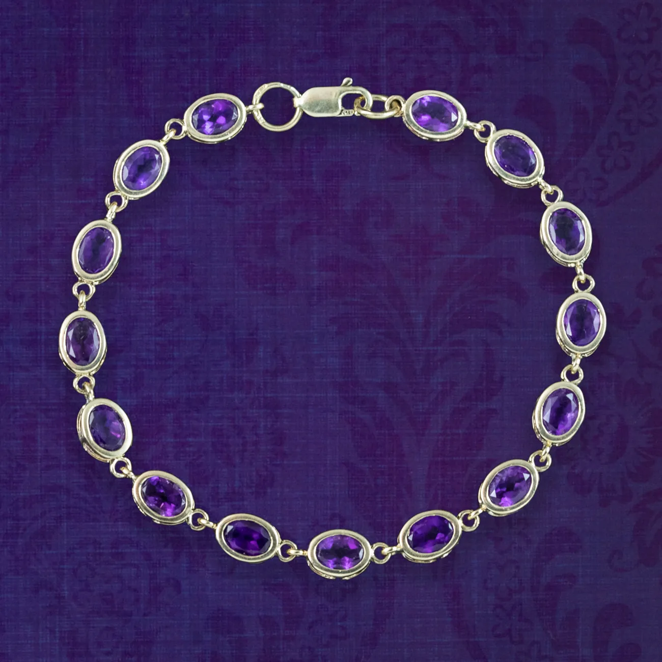 Edwardian Style Amethyst Bracelet 9ct Gold