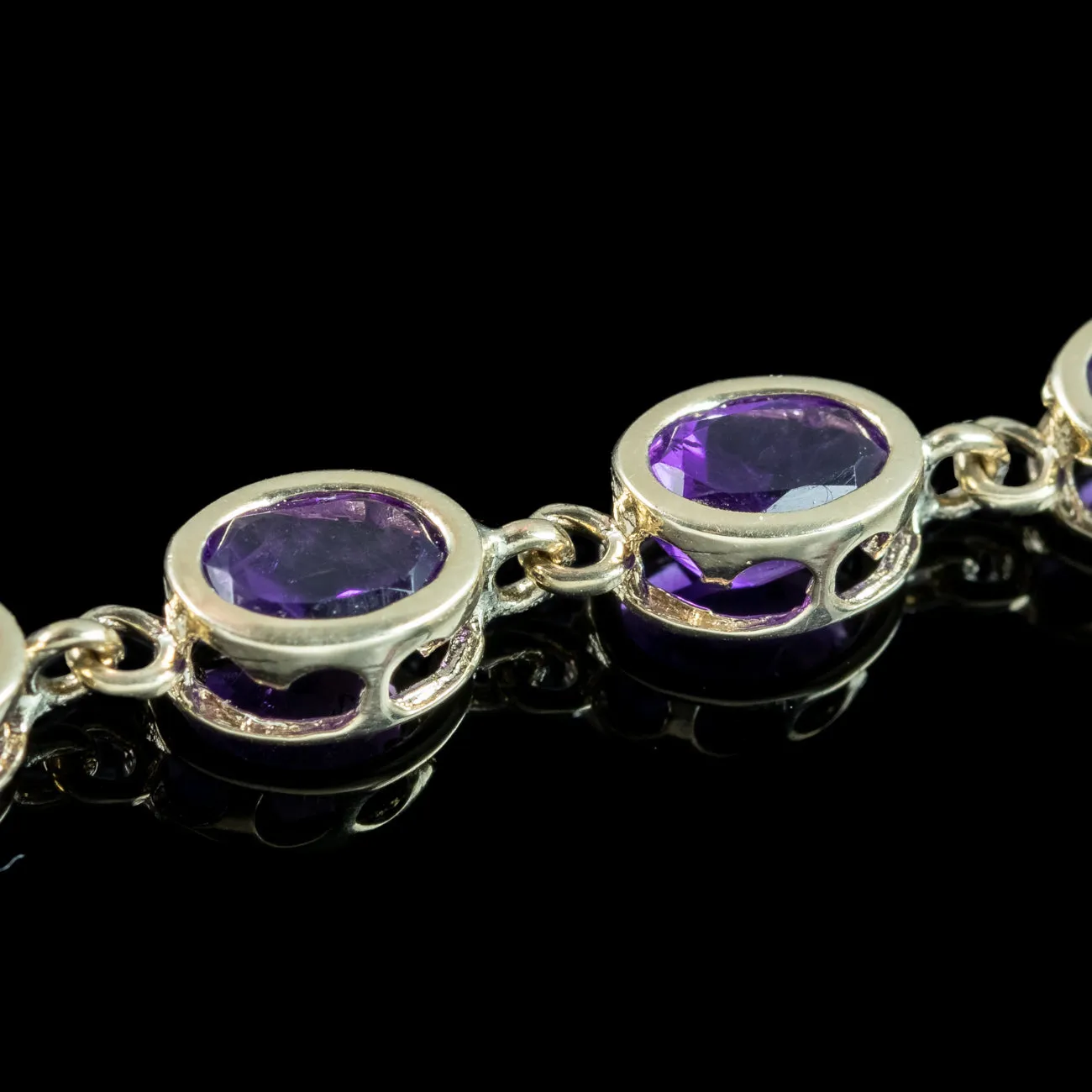 Edwardian Style Amethyst Bracelet 9ct Gold
