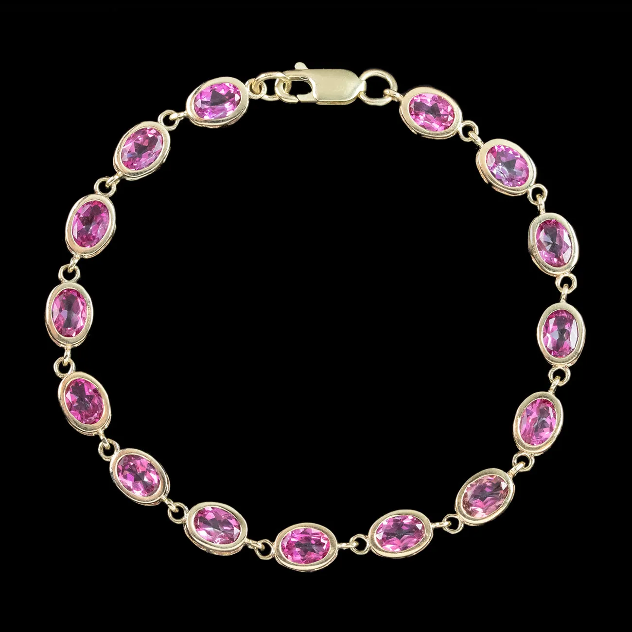 Edwardian Style Pink Topaz Bracelet 9ct Gold