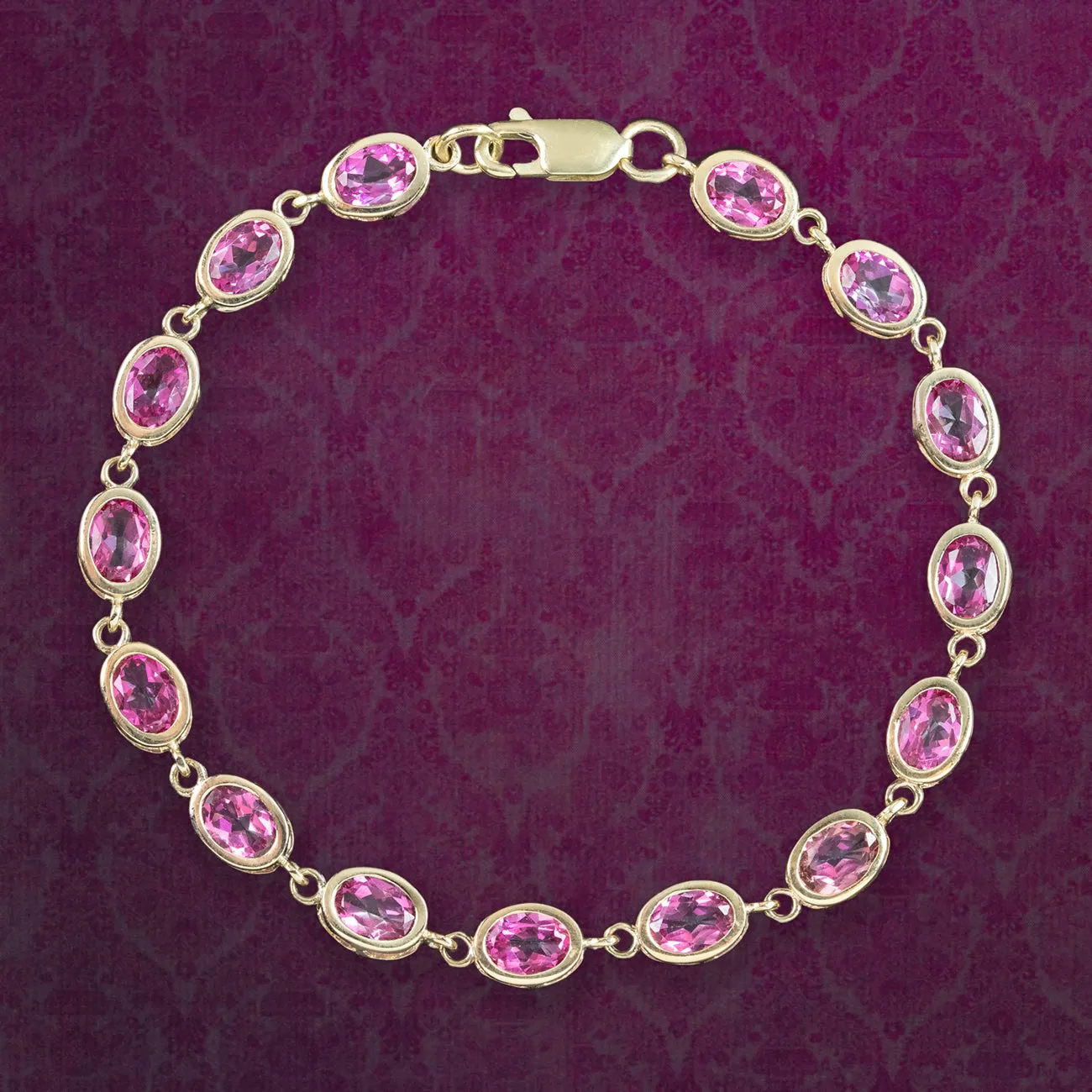 Edwardian Style Pink Topaz Bracelet 9ct Gold