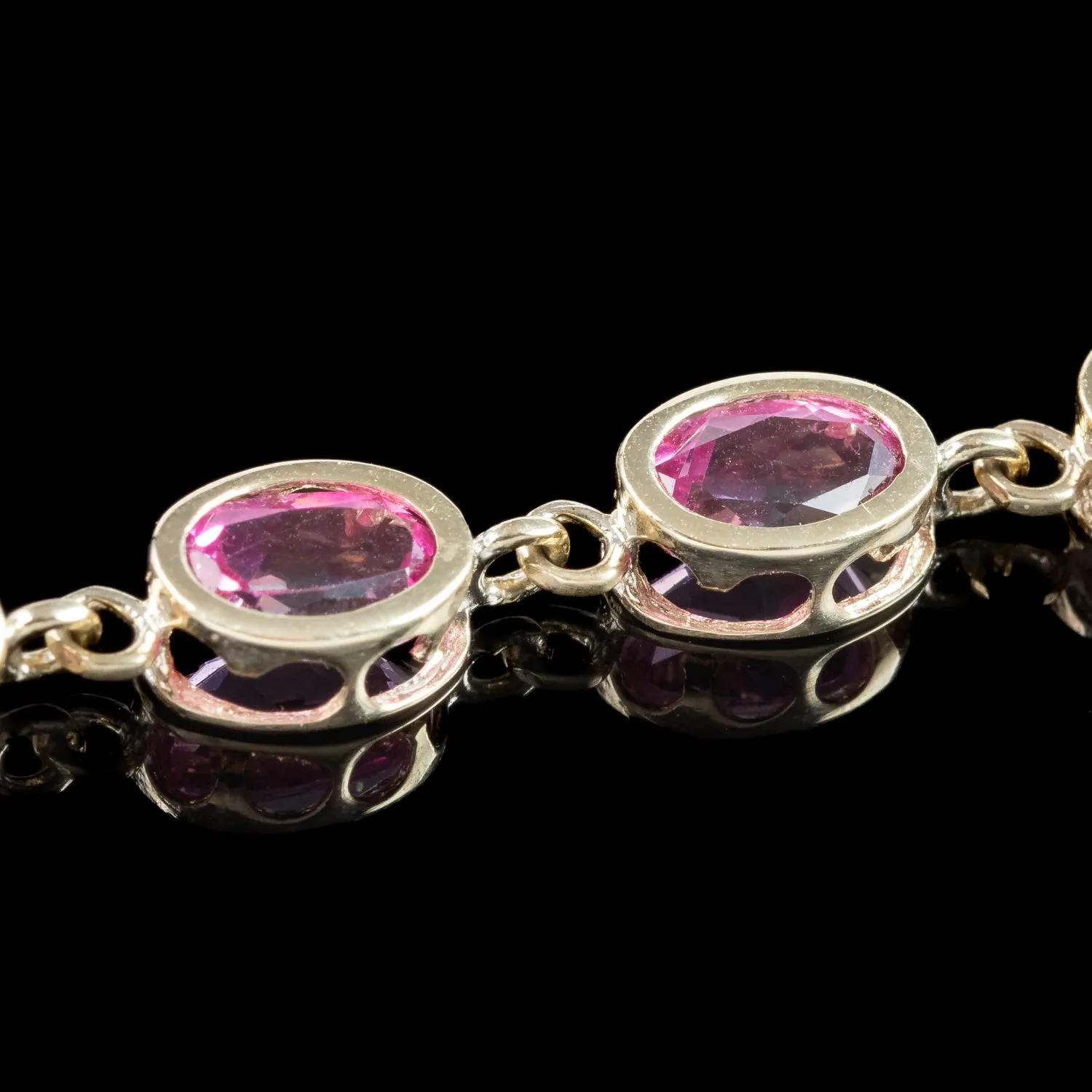 Edwardian Style Pink Topaz Bracelet 9ct Gold