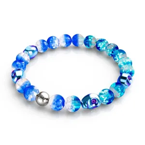 Eerie Tides | .925 Sterling Silver | Firefly Glass Skull Bracelet