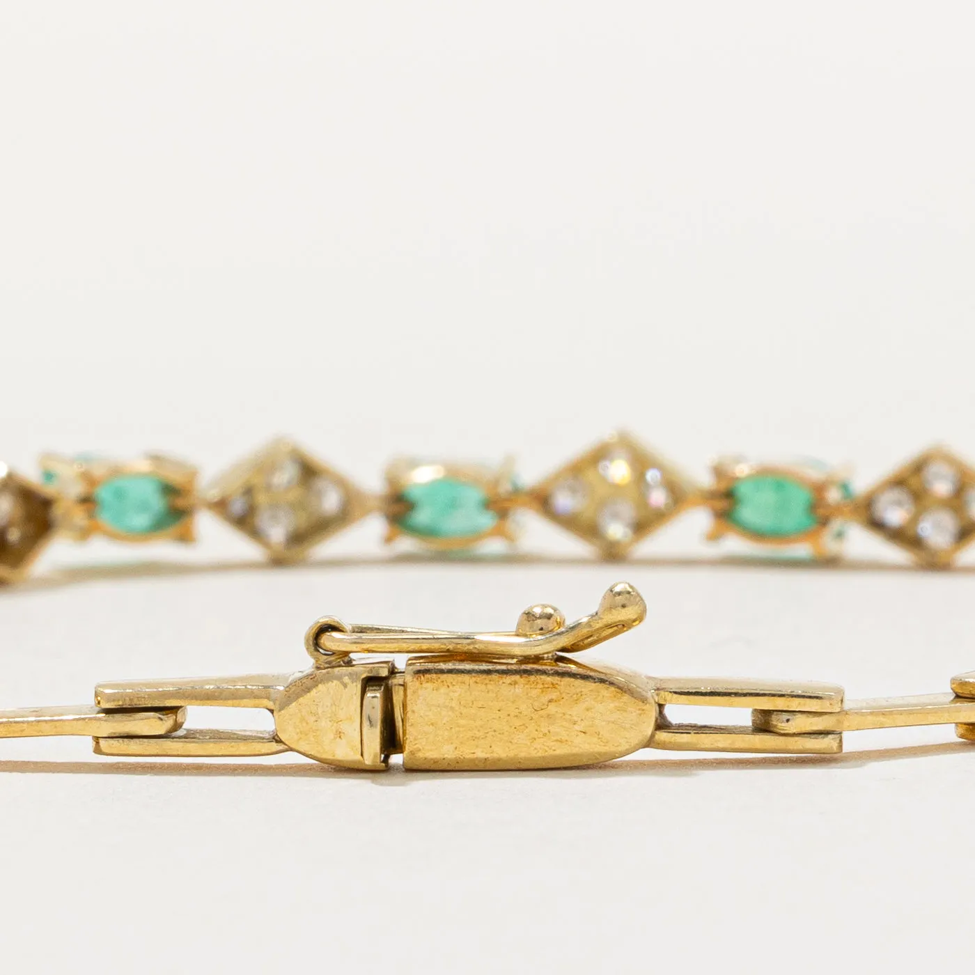 Emerald & Diamond Bracelet | 1.20ctw, 0.30ctw | 7" |