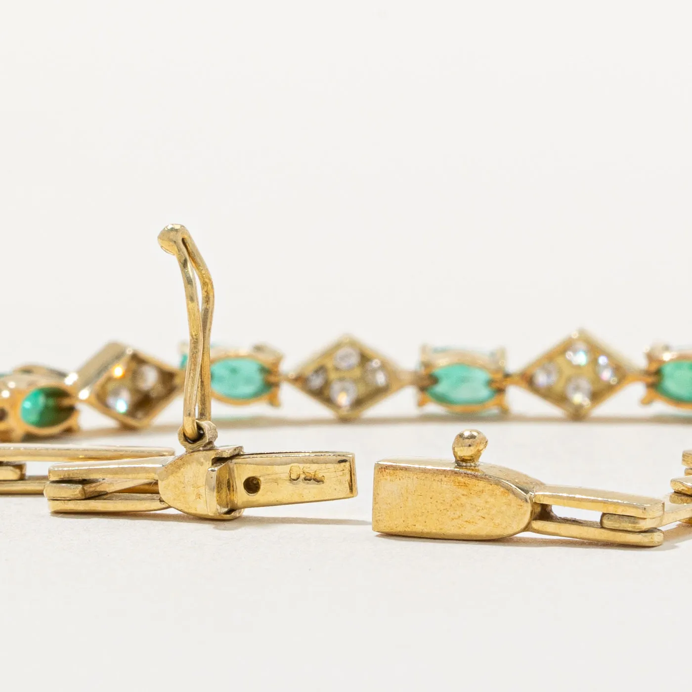 Emerald & Diamond Bracelet | 1.20ctw, 0.30ctw | 7" |