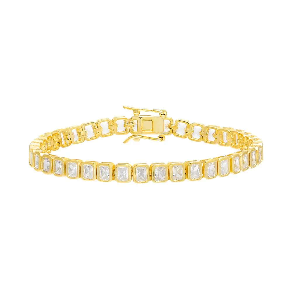 Emerald Bezel-Set Tennis Bracelet