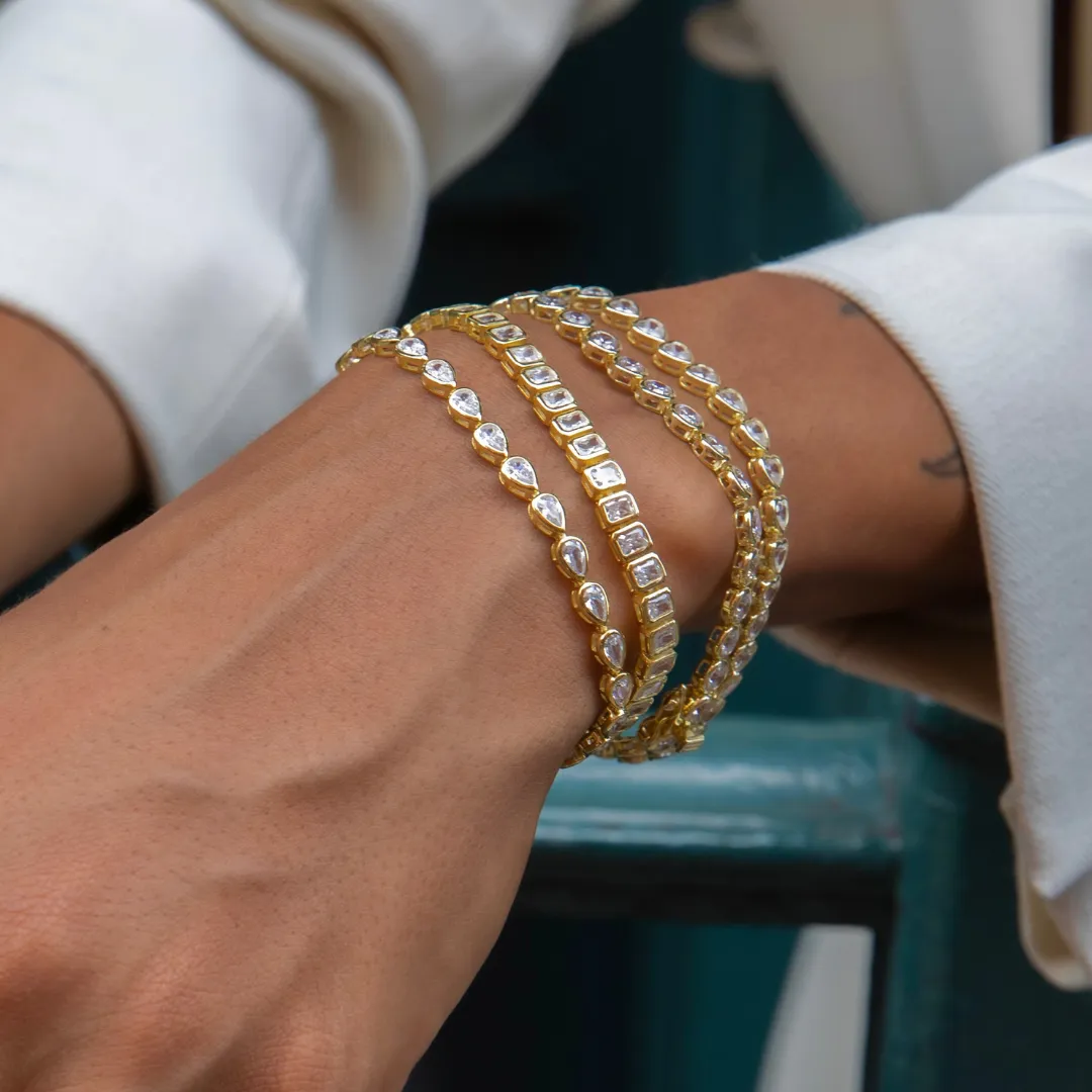 Emerald Bezel-Set Tennis Bracelet