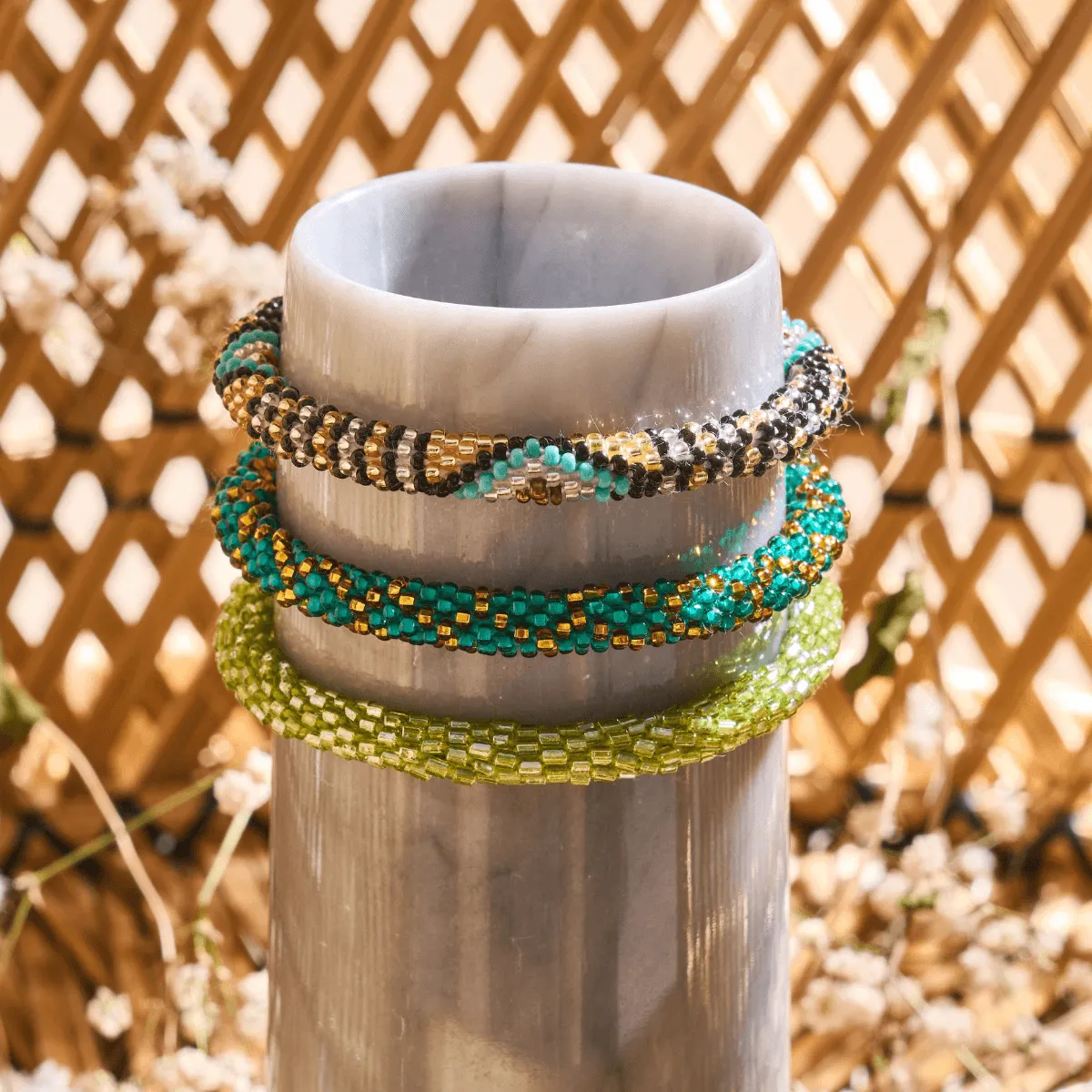Emerald City | Himalayan Glass Bead Bracelet