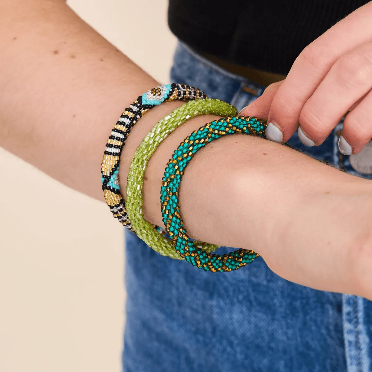 Emerald City | Himalayan Glass Bead Bracelet