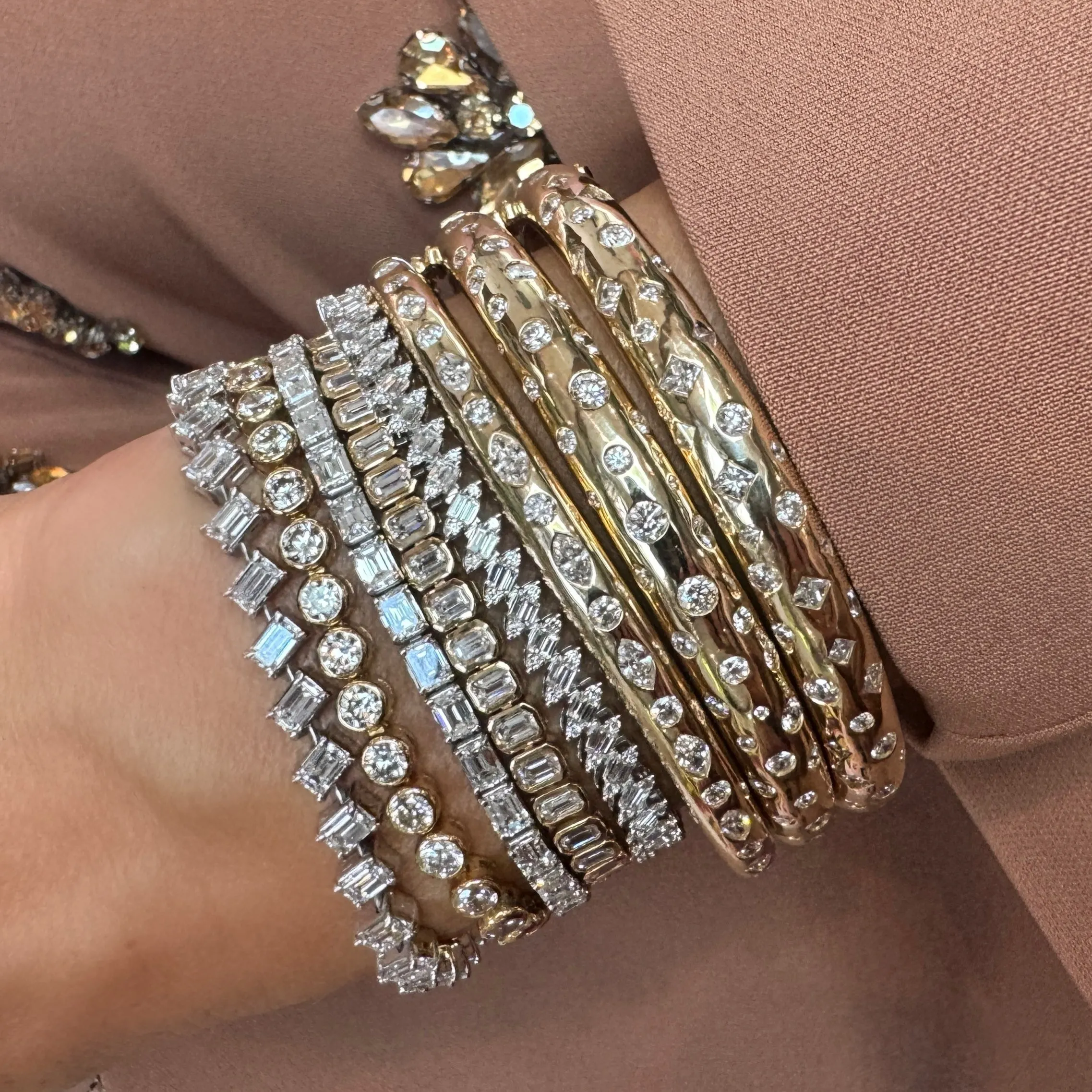 Emerald Cut 1/2 Diamond Bezel Bangle Bracelet