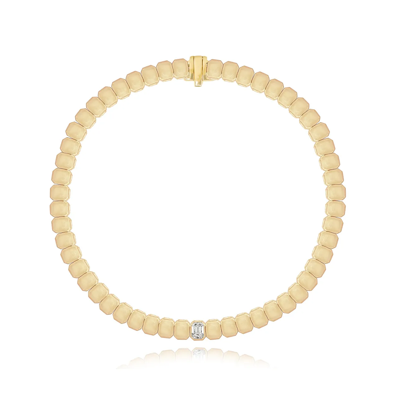 Emerald Cut Diamond Golden Bracelet