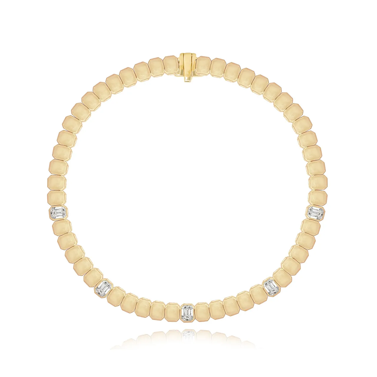Emerald Cut Diamond Golden Bracelet