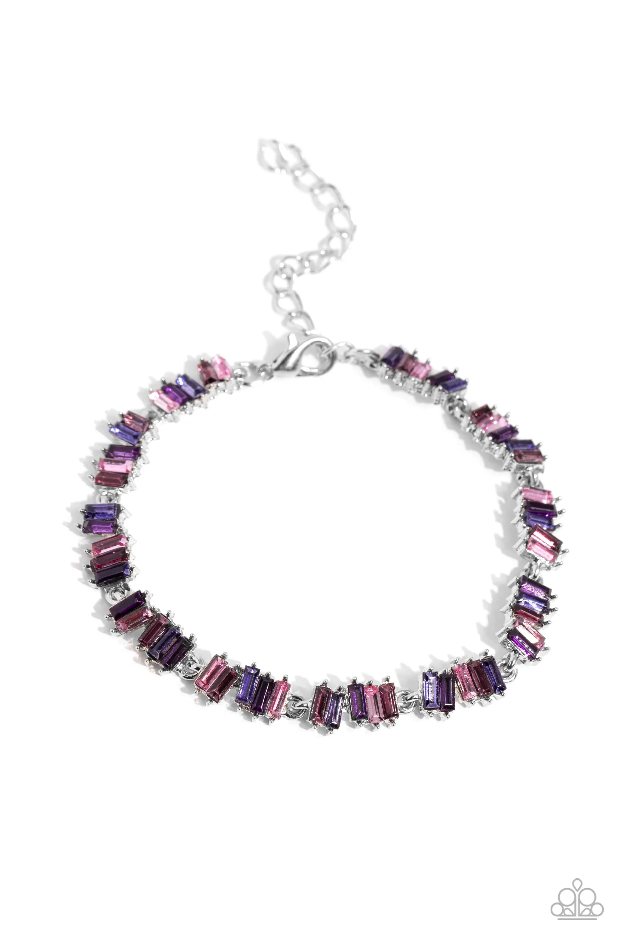 Emerald Ensemble - Purple - Gem Paparazzi Lobster Claw Bracelet