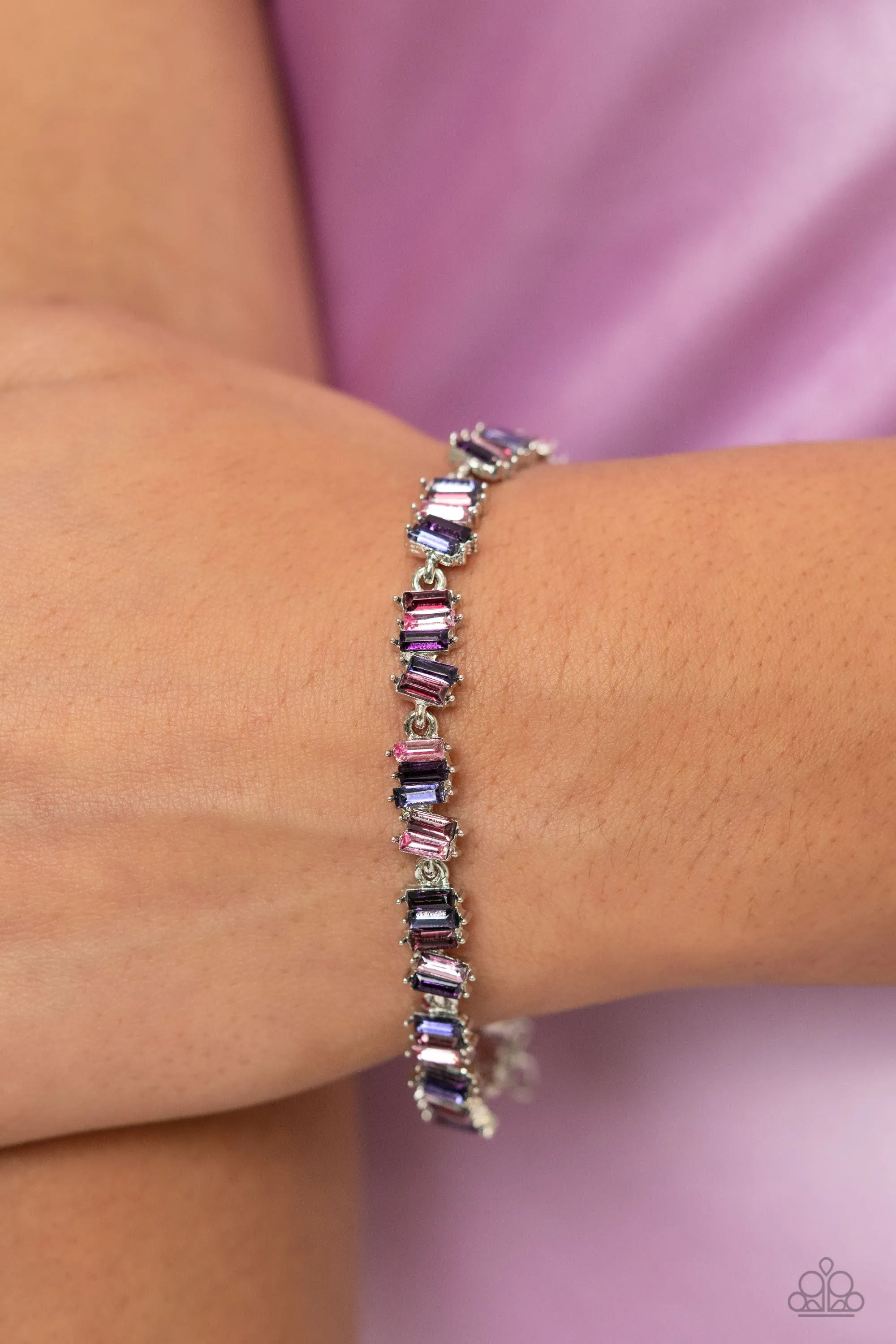 Emerald Ensemble - Purple - Gem Paparazzi Lobster Claw Bracelet