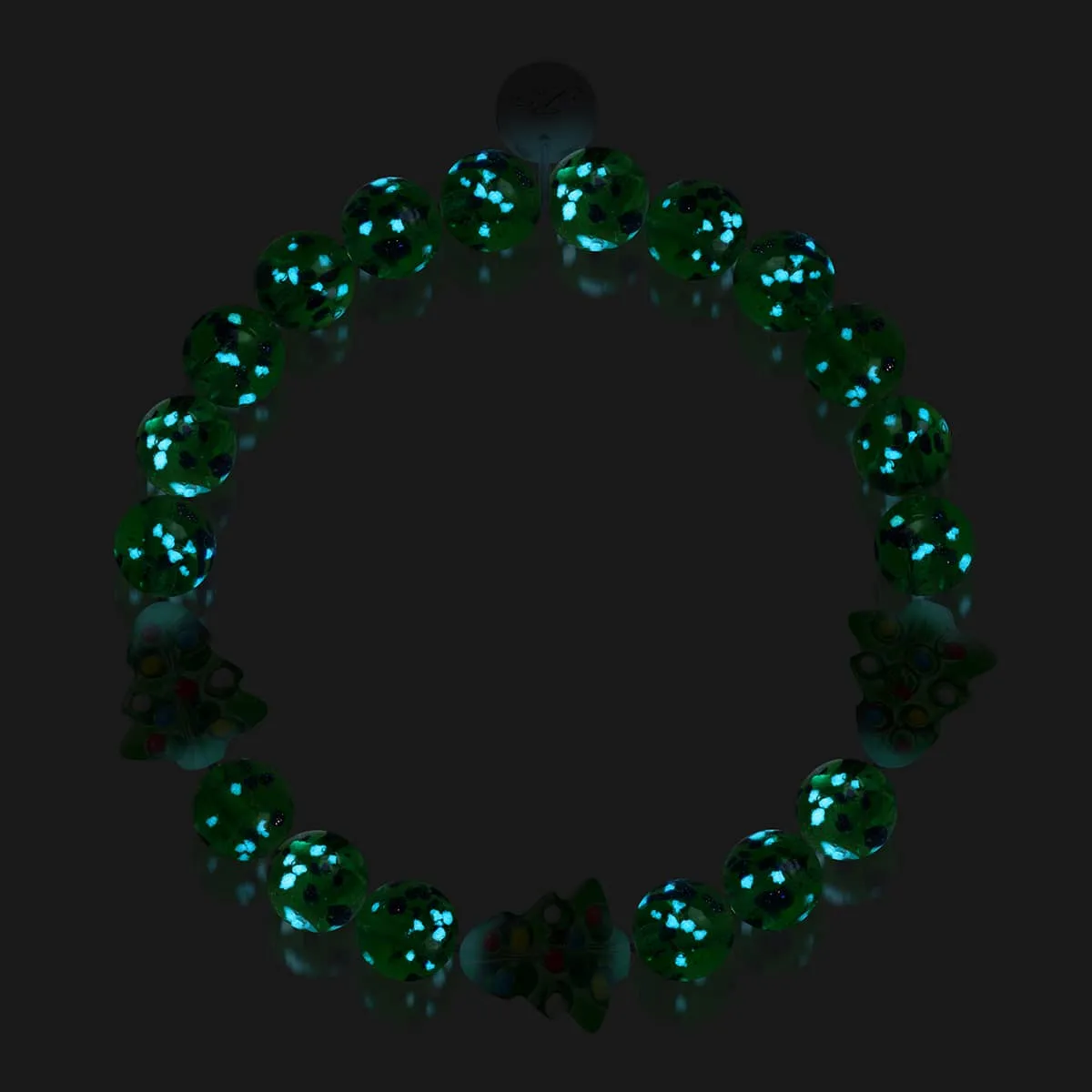 Emerald Evergreen | Silver | Firefly Glass Bracelet
