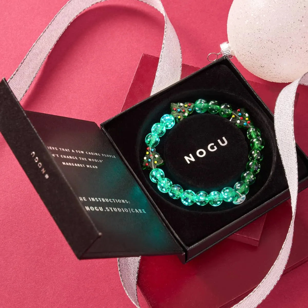 Emerald Evergreen | Silver | Firefly Glass Bracelet
