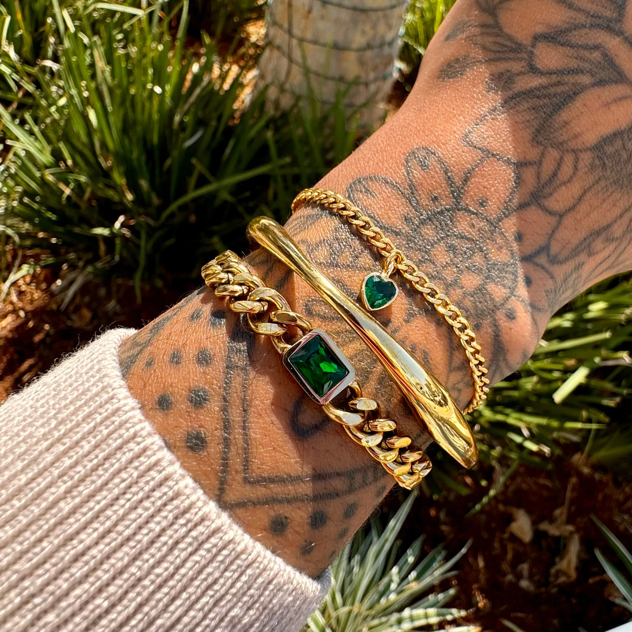 Emerald Green Bracelet Set