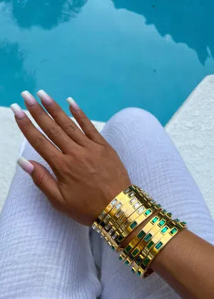 EMERALD   WHITE BANGLE
