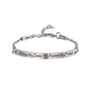 Engraved Sister Bangle Bracelet